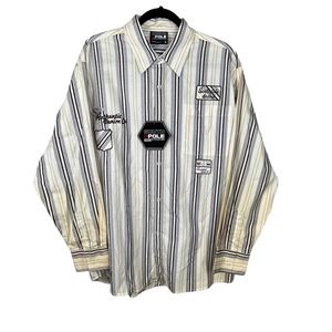 South Pole Southpole Men’s Striped Button‎ Down Shirt Size Large NEW/NWT